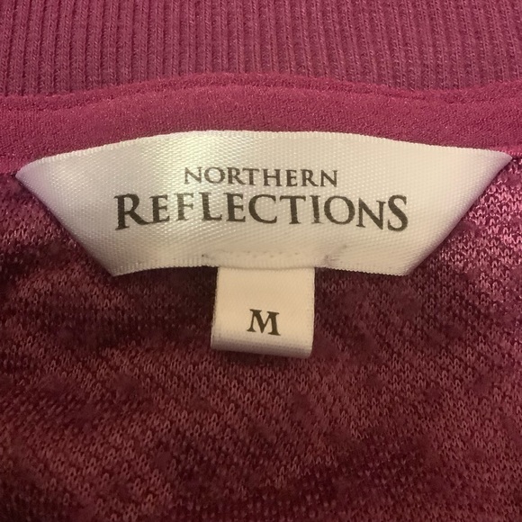 NORTHERN REFLECTIONS DEEP PLUM PURPLE HALF ZIP DEEP PILE FLEECE SWEATER/Size M - Picture 12 of 13